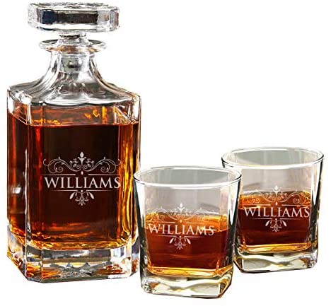 Wholesale Personalized Whiskey Decanter And 2 Rocks Glasses Set 