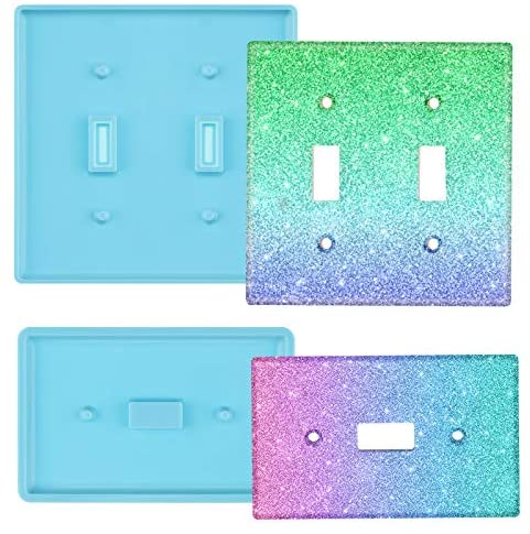 2PCS Wall Switch Socket Panel Epoxy Resin Molds DIY Mould Silicone Casting T9Z3 