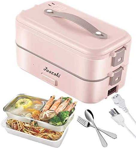 Electric Lunch Box Double Layer Portable Food Lunch Warmer Heating Box Heater with Removable Stainless Steel Food Container for Adults Men Women Kids
