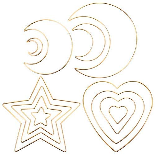 Crafts Wedding Moon Macrame Gold Hoop Dream Catcher Metal Hoops Rings Supplie 