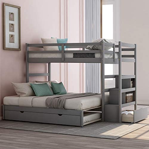 Wholesale Polibi Stairway Twin Over Twin/King Bunk Bed with Twin Size ...