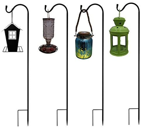 Single Piece Strong Rust Resistant Premium Metal Hanger for Weddings Plant Baskets Solar Lights Lantern & Mason Jars Gray Bunny 35 inch White No Assembly Non-Hollow Set of 10 Solid
