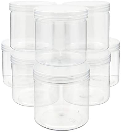 Frogued 12Pcs Clear Slime Storage Round Plastic Box Container Foam Ball  Cups with Lids (Clear) 