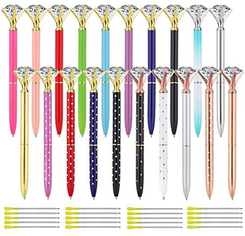  Diamond Pens, 10 Crystal Diamond Ballpoint Pen with 10 Velvet  Gift Bags for Women Bridesmaid Coworkers Pretty Girl Pens Cute Pens Large  Diamond On Top Christmas Wedding Shower Office Supplies 