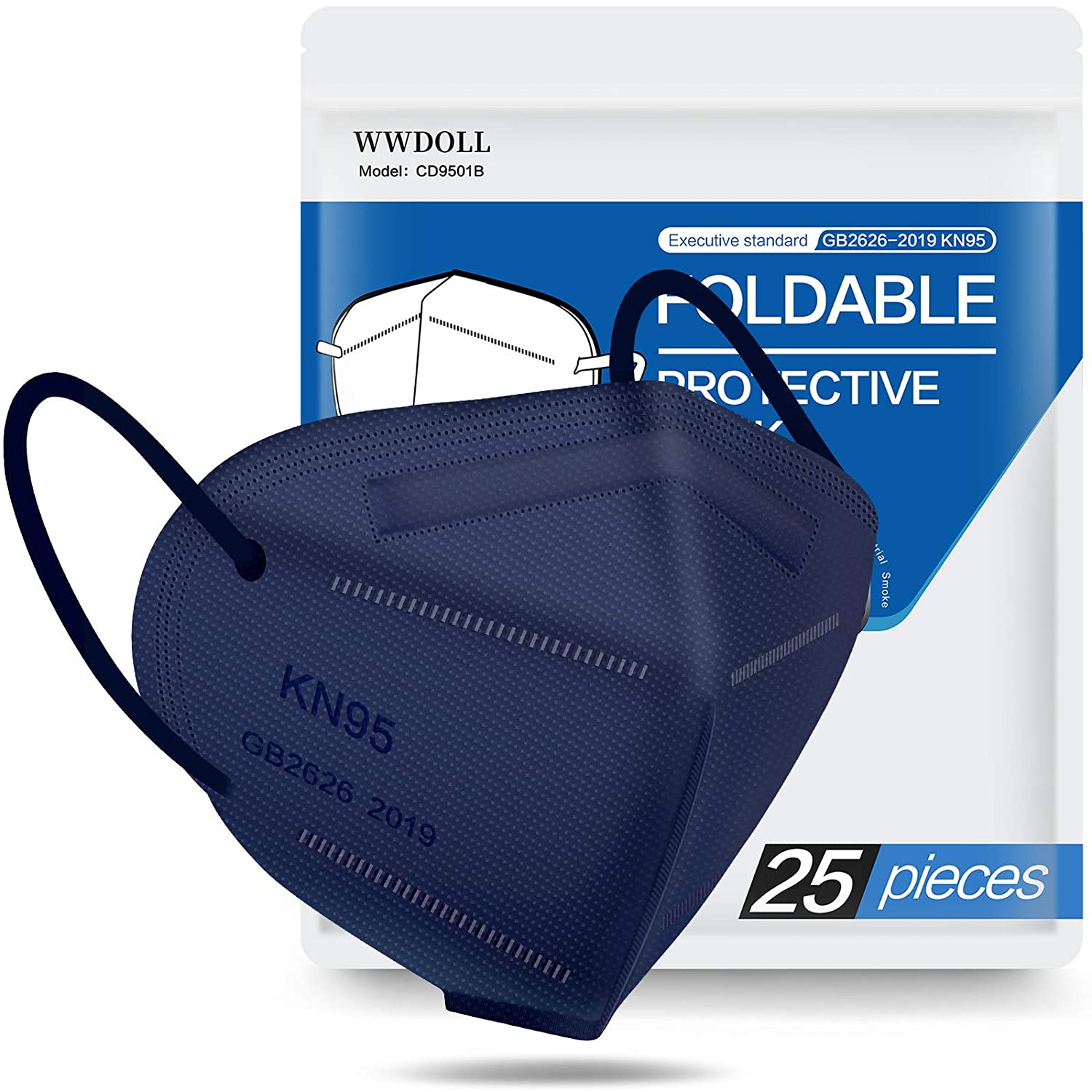 Wholesale 25 Pack KN95 Face Mask, Filter Efficiency≥95, 5Ply Mask