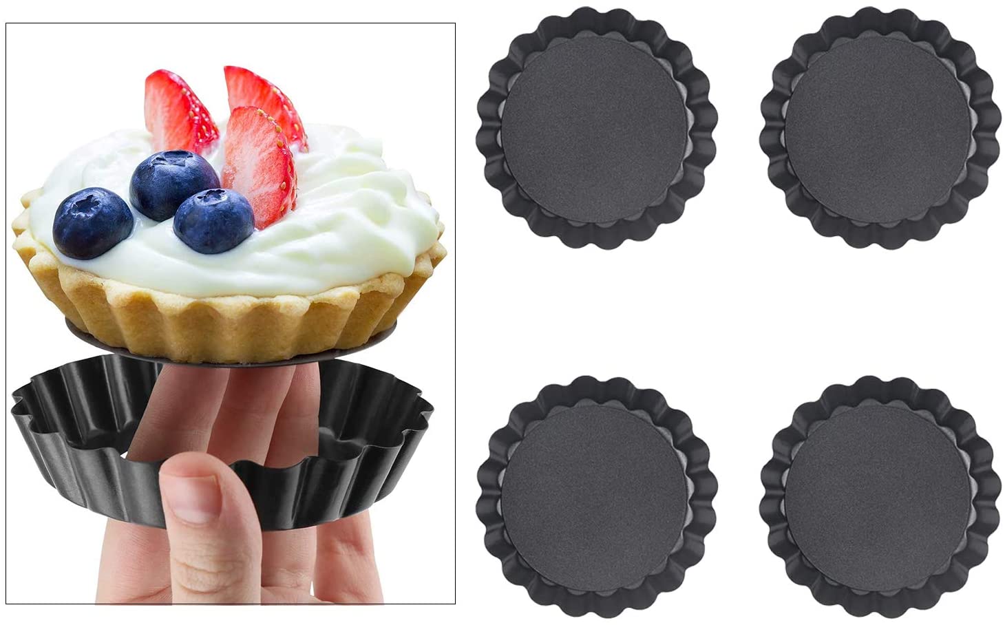 Wholesale MEHE 6 Inch Tart Pan Set of 4,Nonstick Mini Quiche Pan For