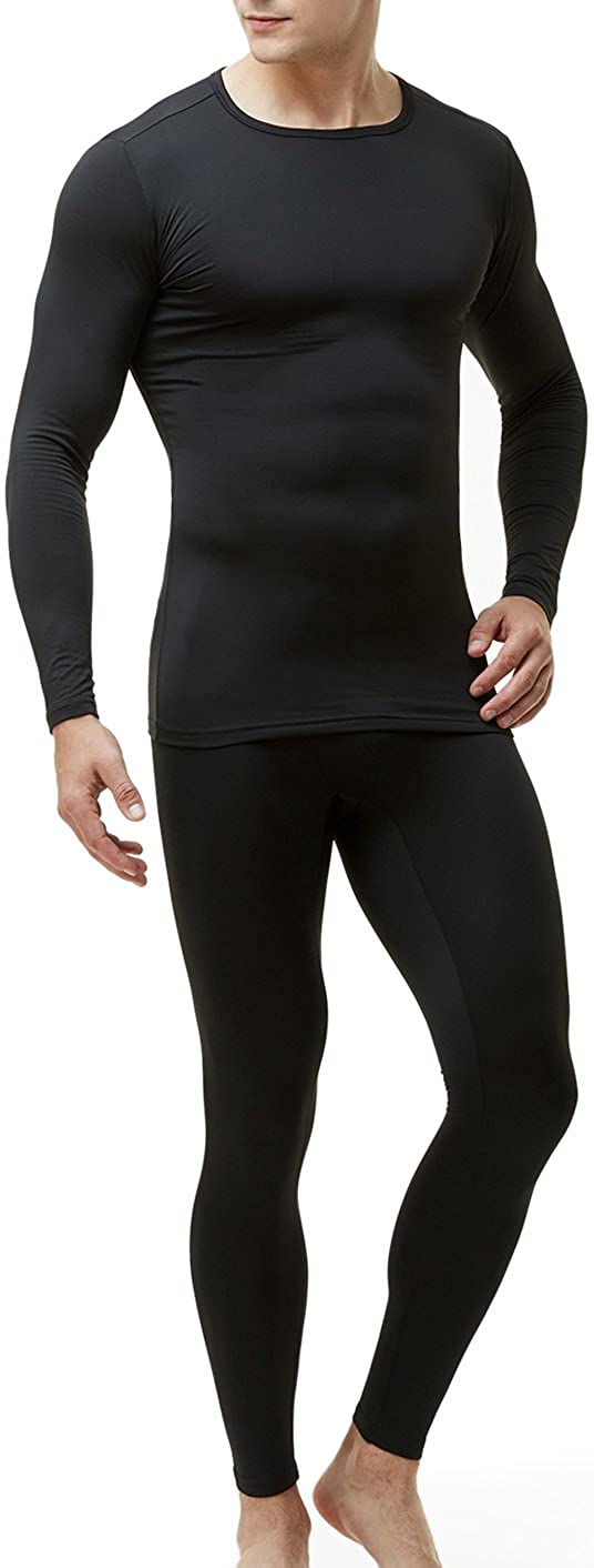 TSLA Mens Thermal Underwear Set Microfiber Soft Fleece Lined Long Johns grey Winter Warm Base Layer Top & Bottom Medium