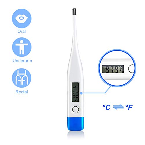Adovs LCD Digital Baby Thermometer, Underarm Rectal Oral Thermometer