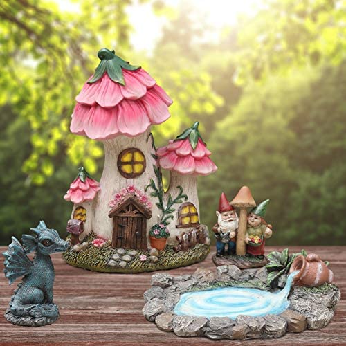 Fairy Garden Decor Gnome House, Elf Garden Statues Suppliers