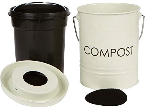 The Relaxed Gardener Kitchen Compost Bin Built Tough to Last a Lifetime 0.8 Gallon - Rust Proof and Leak Proof 