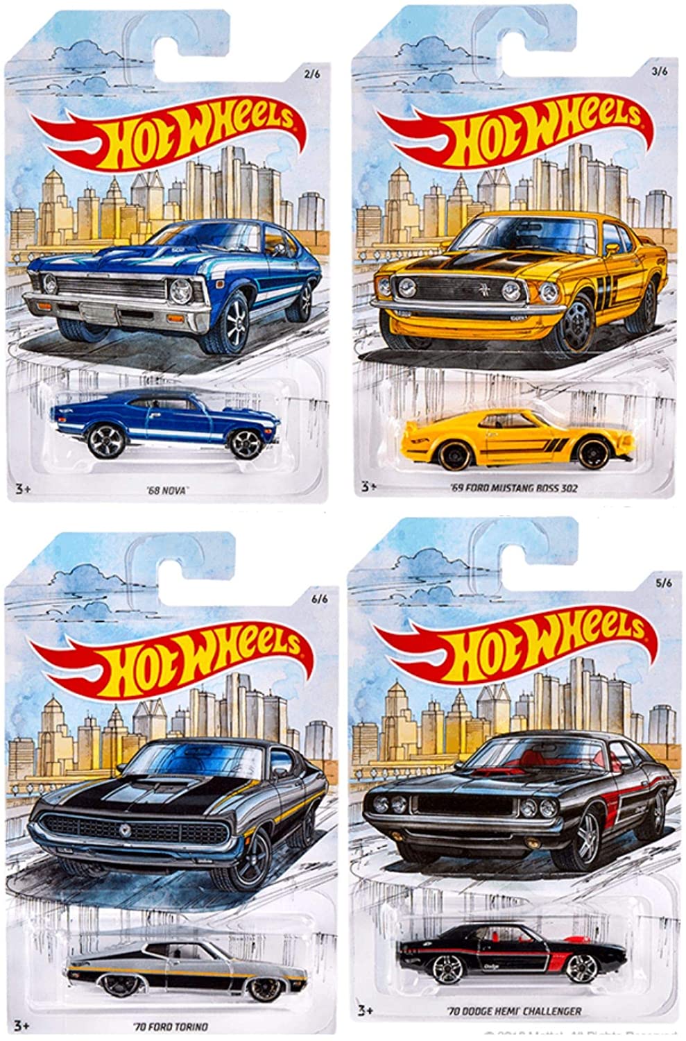Wholesale Hot Wheels Detroit Muscle Car Series Set of 4 Vehicles