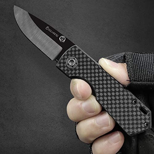 SHOOZIZ HAN312 Pocket Knife Folding Knife for EDC, 3.38 DC53 Steel Blade  G10 Handle Folding knife