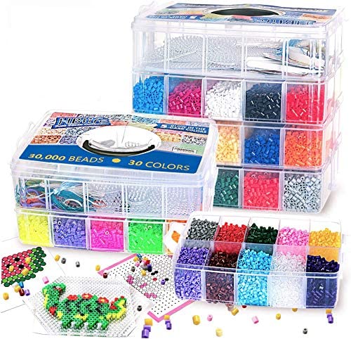 QUEFE 5200pcs Fuse Beads Kit for Kids, 24 Colors 5mm Melting Beads Set  Including