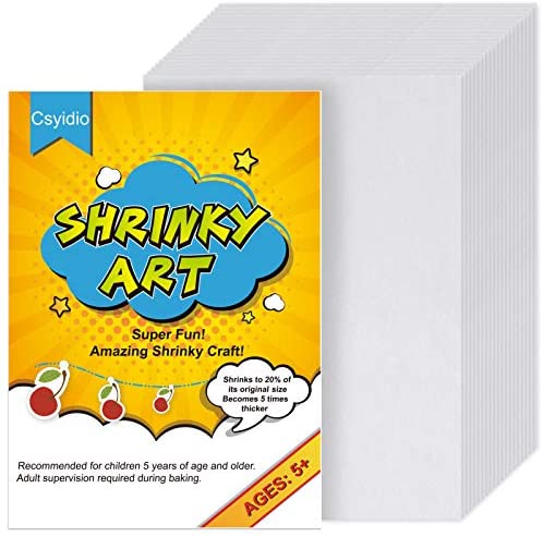 Auihiay 20 Pieces Sanded Shrink Plastic Sheets, Shrink Films Papers for Kids Creative Craft, 5.7 x 7.9inch / 14.5 x 20cm