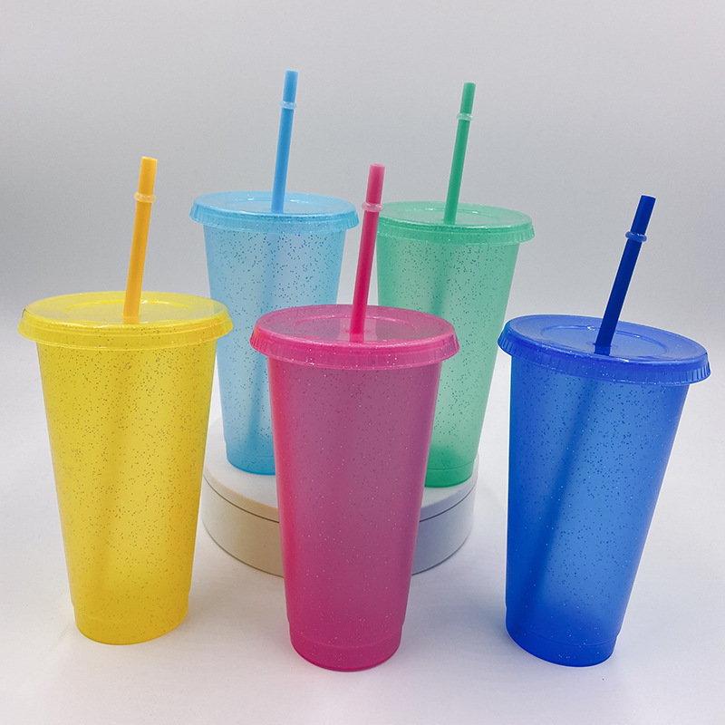 Shop Uwu Reusable Plastic Cup With Lid And Straw - Double Walled