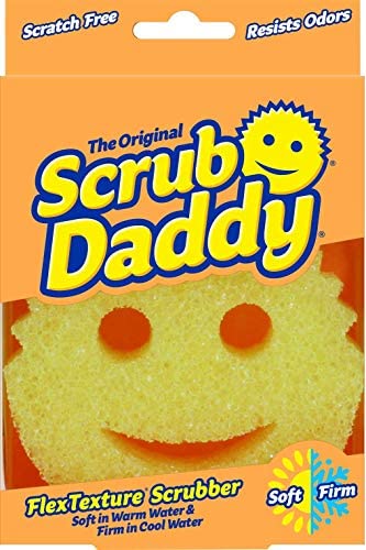  Scrub Daddy, Sponge Daddy - Dual Sided Sponge & Scrubber,  Traditional Shape, FlexTexture, Soft in Warm Water, Firm in Cold, Deep  Cleaning, Dishwasher Safe, Multiuse, Scratch Free, Odor Resistant, 4ct 