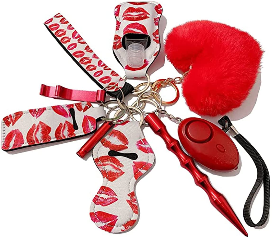 Wholesale Ygcbear Self Defense Keychain Set Portable Keychain With Personal Safety Alarm Hand Sanitizer Holder Keychain Pom Pom And Lip Balm Lanyard Keychain Set A Supply Leader Wholesale Supply