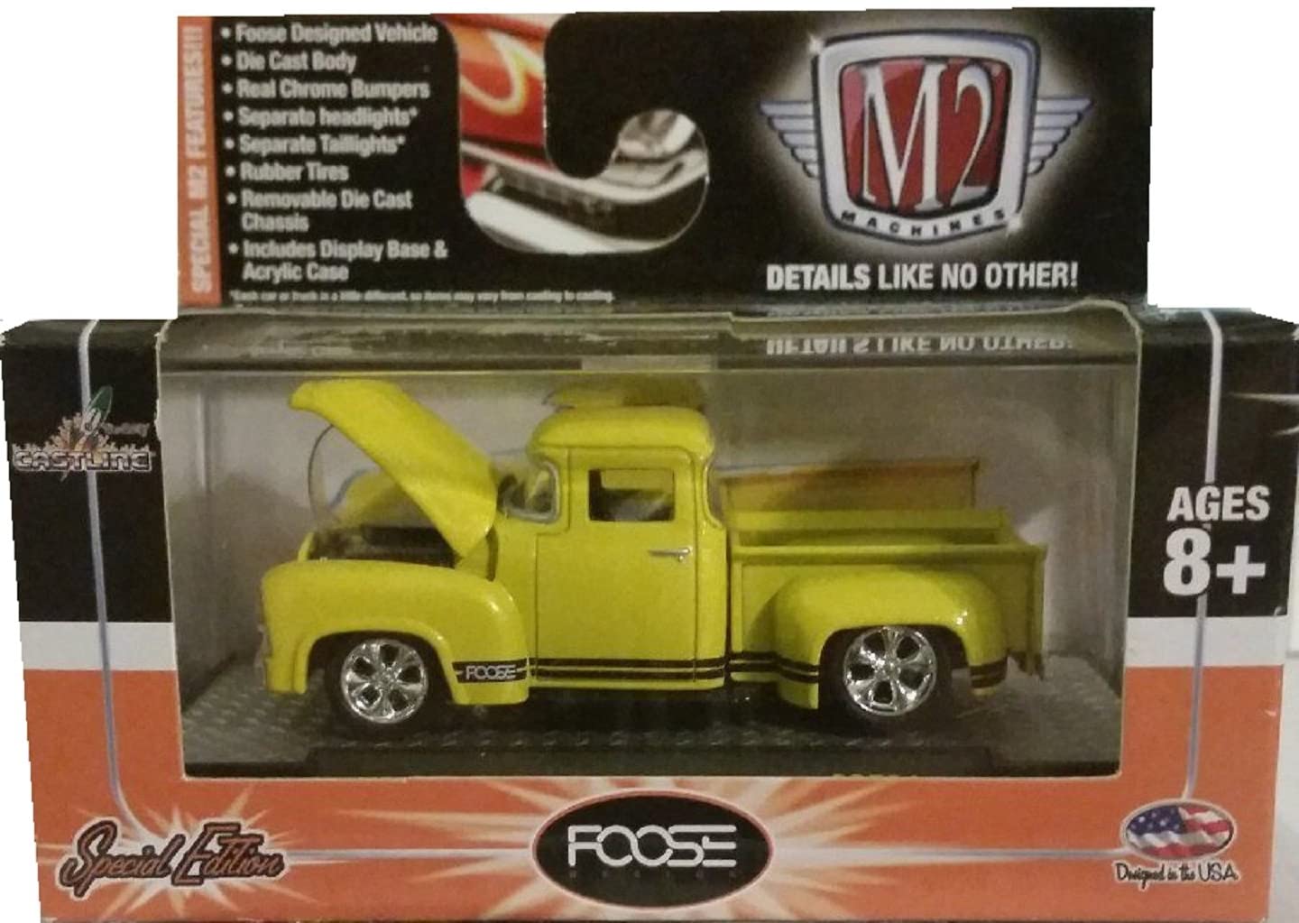 NICE! Blue M2 MACHINES 1956 56 FORD F-100 PICKUP TRUCK FOOSE OVERLORD