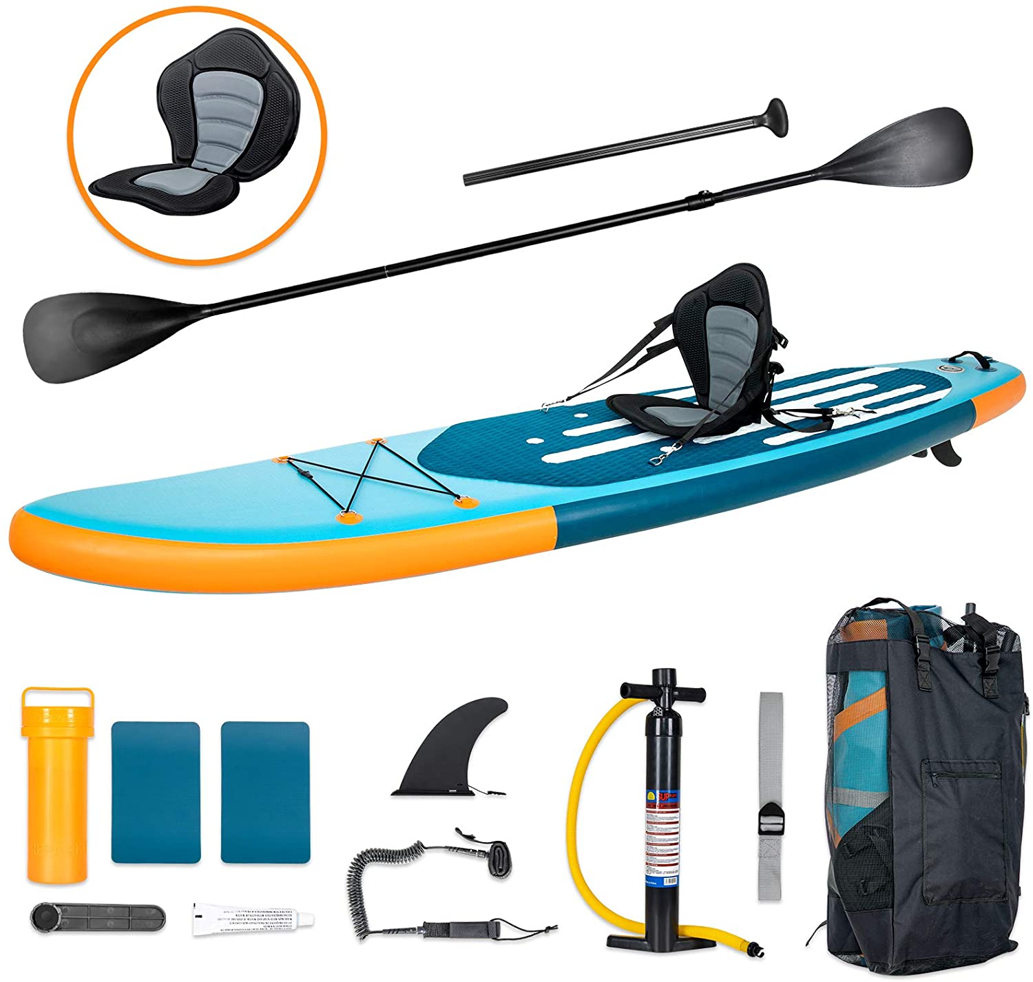 Wholesale YUSING 11' Inflatable Stand Up Paddle Board with Kayak Seat