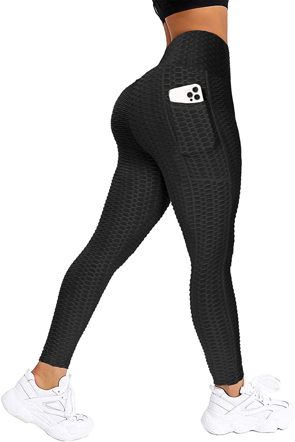 Womens Anti-Cellulite Yoga Pants Leggings Butt Lift Ruched Sports Gym Fitness H1 
