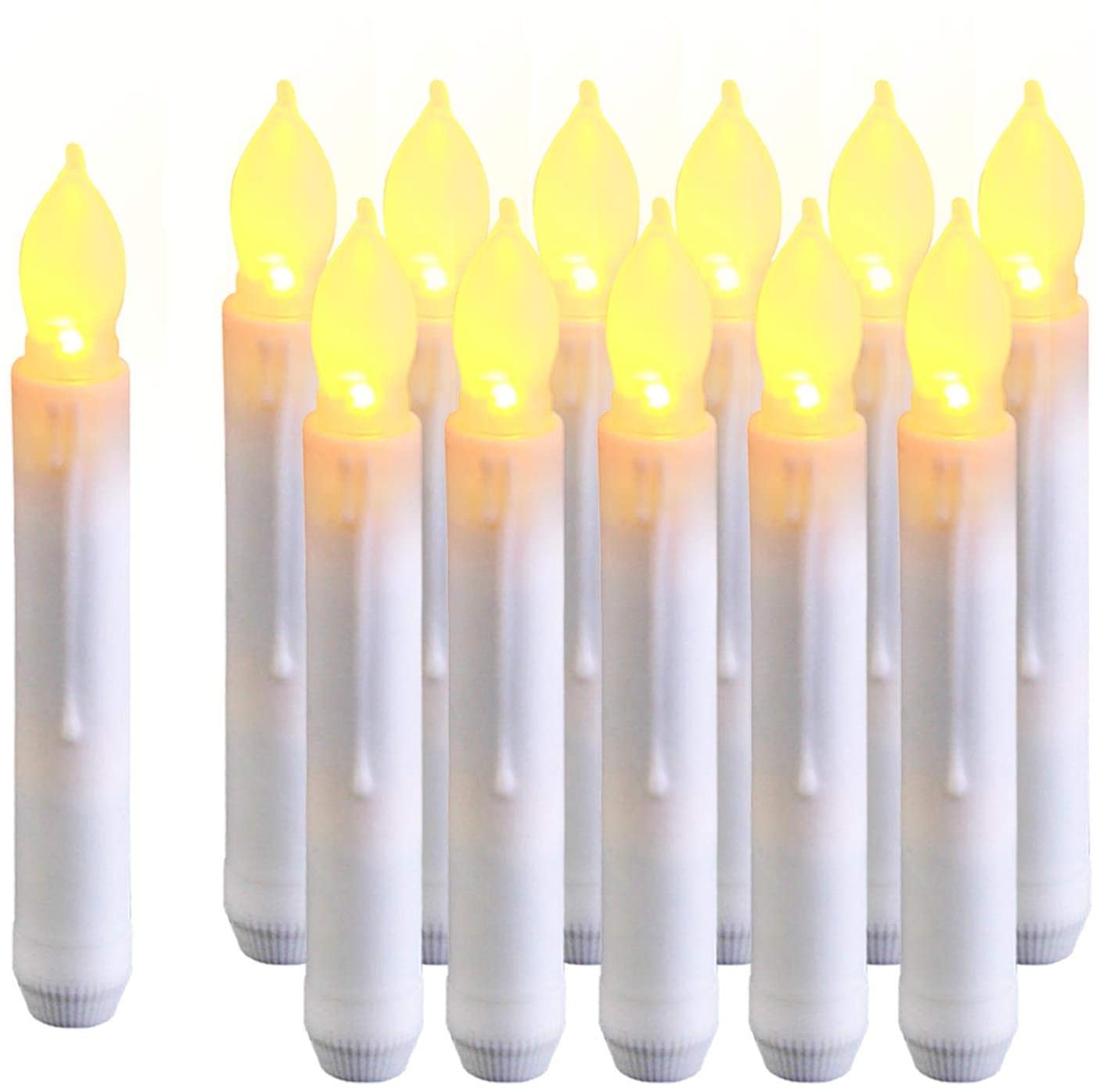 Raycare 12pcs LED Taper Candle Lights Harry Potter Schwimmende Kerzen Flammenlose