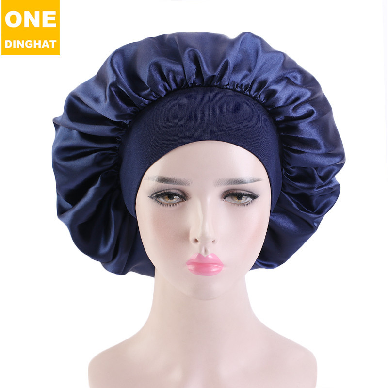 4Pcs Large Satin Bonnet,Silk Bonnet with Wide Elastic Band,Hair