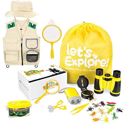 Kids Camping Gear & Outdoor Exploration Kit Adventure Toy & Explorer Kit For Bo 