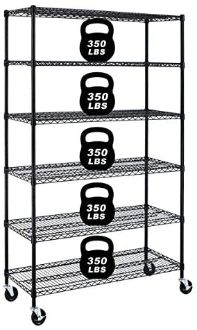 Tier Wire Rack Storage Shelves, Metal Shelving Unit With Casters