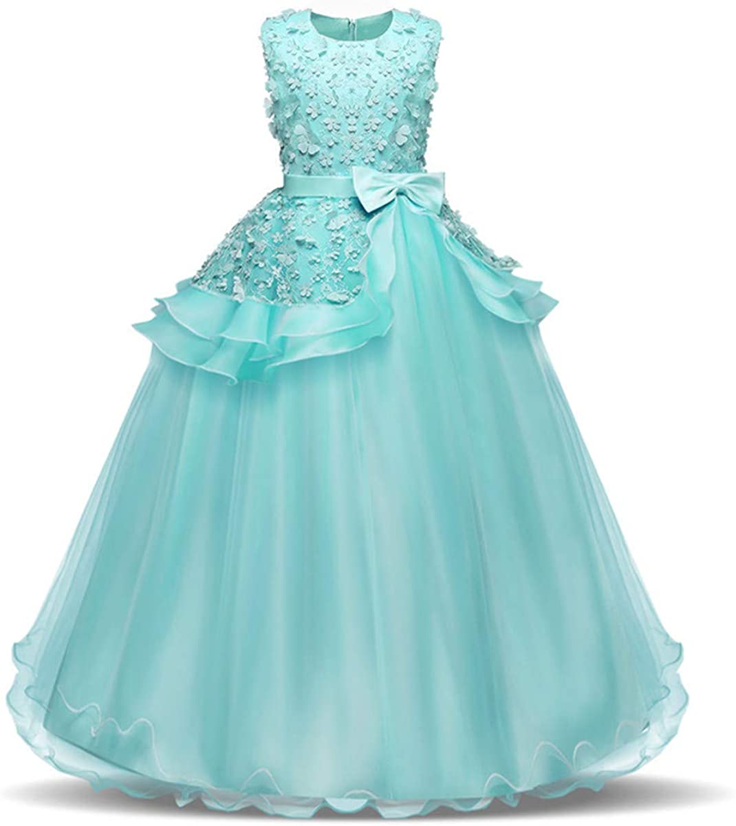 Wholesale NNJXD Girl Sleeveless Embroidery Princess Pageant