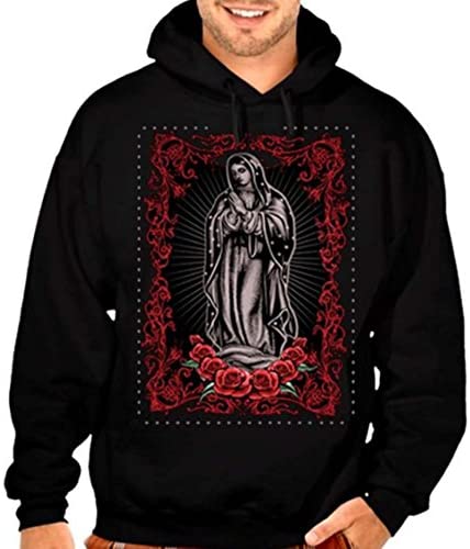 Wholesale Virgin Mary Ring Of Roses Virgen De Guadalupe Hoodie Sweatshirt S 5xl Clothing 0462