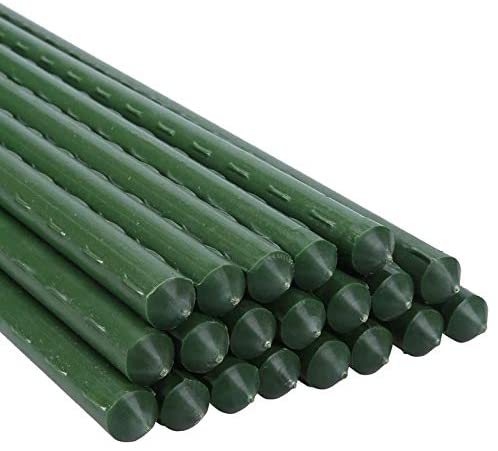 PUTING 5FT Steel Garden Stakes 60 inches Plant Stakes with Plastic Coated Pack of 20 