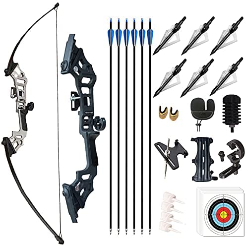 51" Takedown Recurve Bow Right Hand 30/40 lbs Hunting & 12pcs 31" Archery Arrows 