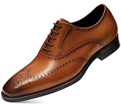 Kpoplk Men Dress Shoes,Mens Dress Shoes with Leather in Classic Elastic Band Oxford Formal Shoes for Men(Beige), Men's, Size: 12