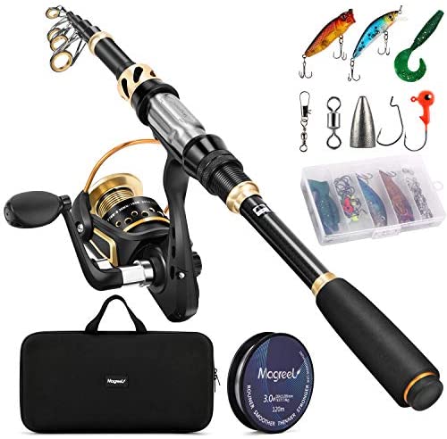 Ghosthorn Graphite Fishing Rod And Reel Combo, Bait Casting Telescoping  Fishing Pole Collapsible Portable Travel Kit