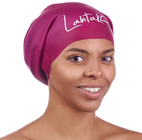 Extra Large Swimming Cap Shower Capfor Long HairWomen & Men Black 