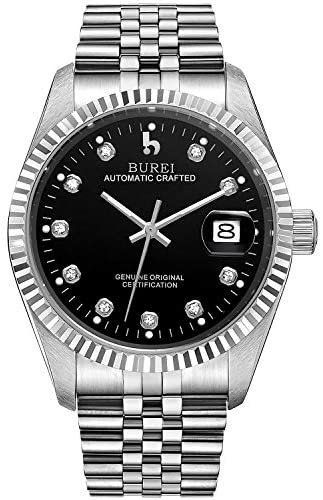 Wholesale BUREI Mens Luxury Automatic Watch Black Dial Date 