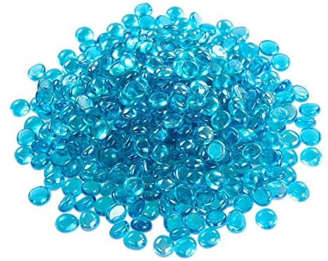 Grisun Caribbean Blue Fire Glass Beads, Glass Beads For Propane Fire Pits