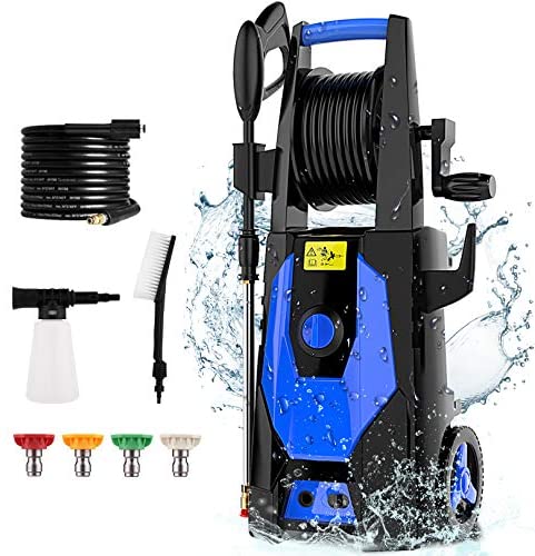 mrliance 3600PSI Electric Pressure Washer 2.4GPM Power Washer 1800W High Pressure Washer Cleaner Machine with 4 Interchangeable Nozzle & Hose Reel Green Best for Cleaning Patio Garden,Yard,Vehicle 