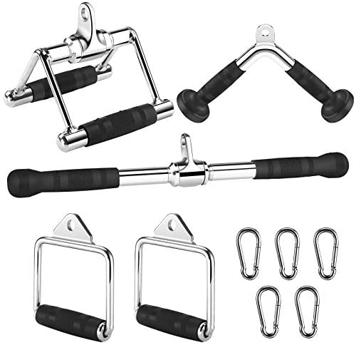 Topserve Combo Tricep LAT Pulldown Attachments Double D Handle V-Shaped Bar T... 