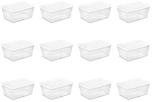 2.7QT Storage Container Plastic Box Sterilite Clear Container Bins Totes 6  Pack