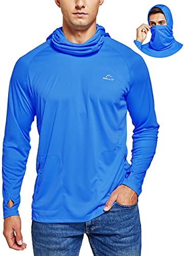 Fishing Top Shirt w/ Long Sleeve Hooded Breahable Shirt Cloth Sun UV Protector 
