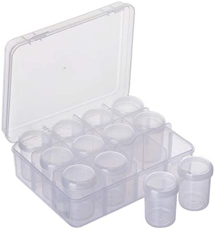 12 Pack 3.5x2.6x1.1 Inches Small Clear Plastic Box Storage Containers with  Hinged Lid Rectangular for Organizing Small Parts, Office Supplies, Clips 