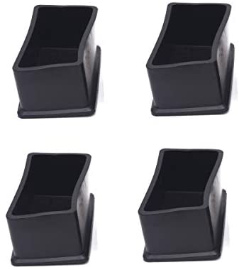 50mmx30mm Rectangle PP End Cap Desk Chair Leg Foot Insert Black 20x
