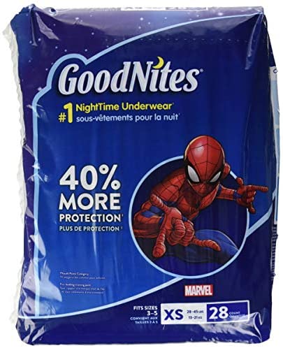 GoodNites Bedtime Underwear, Size 4-8/S-M (38-65 lb), Marvel Spidey, Jumbo, Diapers & Training Pants