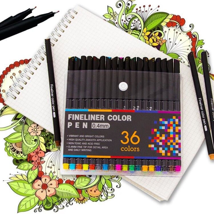 Tebik 80 Pack Journal Planner Pens Colored Pens, 72 Assorted Colors Drawing  Pens with 8 Different Stencils, Perfect for Dotted Journal Planner Writing  Note Calendar Coloring Office School 
