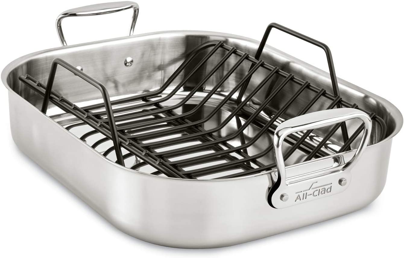 MICHELANGELO Roasting Pan with Rack, Hard Anodized Turkey Roaster Pan,  Large Turkey Roasting Pan for Oven, Nonstick Rectangular Roaster Pan with  Rack