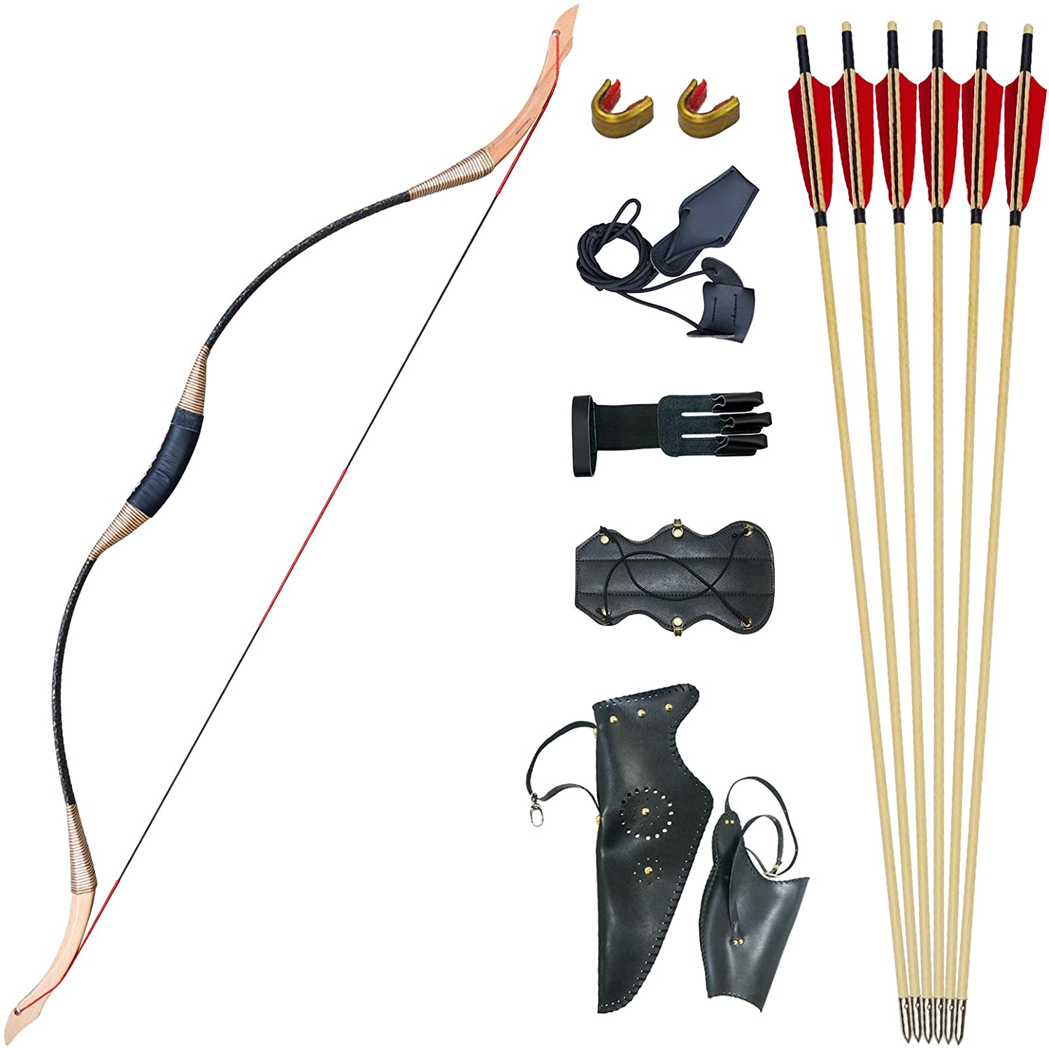 40LB Handmade Traditional Recurve Bow Horse Riding Archery Practice Longbow 
