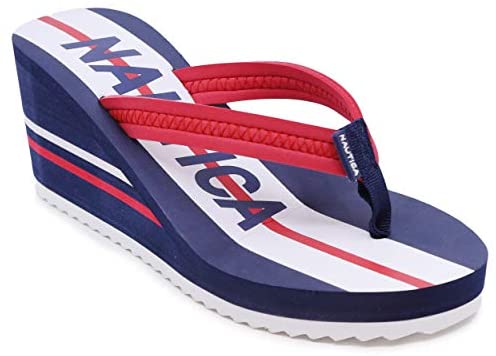 nautica wedge flip flops