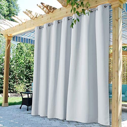 Whole Stangh Outdoor Curtains 120 Inches Long Extra Wide Waterproof Blackout For Patio Sliding Door Front Porch Cottage W100 X L120 Greyish White 1 Panel Garden Supply Leader Extra Wide Waterproof Blackout Curtains, Outdoor Curtains 120 Inches Long
