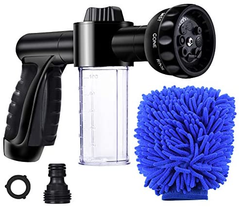 Pup Jet Dog Washing Hose Attachment,8 Spray Pattern spray mode car wash  sprayer with 3.5